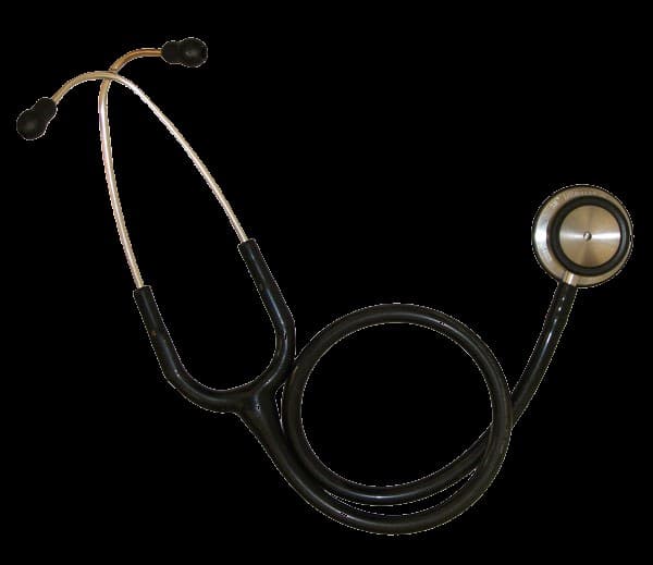 A stethoscope on a clinical surface